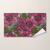 Roze chrysanthemum bloemen bad handdoek (Handdoek)
