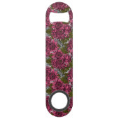 Roze chrysanthemum bloemen speed flessenopener (Voorkant)