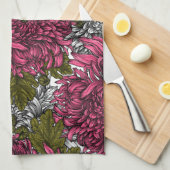 Roze chrysanthemum bloemen theedoek (Quarter Fold)