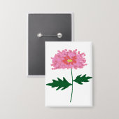 Roze Chrysanthemum Bloemengeschenk Button (Voorkant / Achterkant)