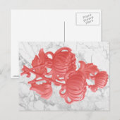 Roze Chrysanthemum Briefkaart (Voorkant / Achterkant)