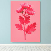 Roze Chrysanthemum Canvas Afdruk (Insitu (Houten vloer))