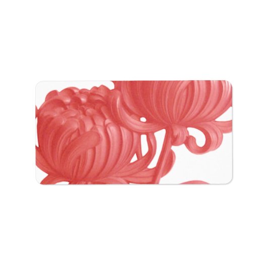 Roze Chrysanthemum Etiket (Voorkant)