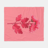 Roze Chrysanthemum Fleece Deken (Voorkant (Horizontaal))