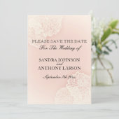 Roze chrysanthemum Floral sla de datum op Save The Date (Staand voorkant)
