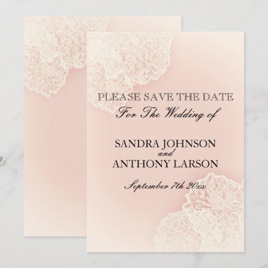 Roze chrysanthemum Floral sla de datum op Save The Date (Voorkant / Achterkant)