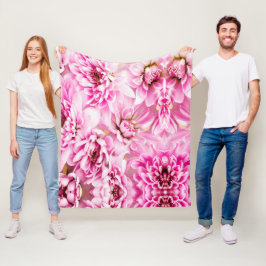 Roze Chrysanthemum Flower Fleece Deken