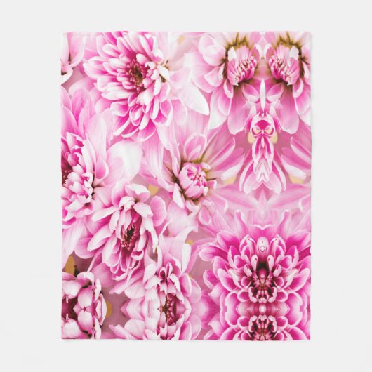 Roze Chrysanthemum Flower Fleece Deken (Voorkant)