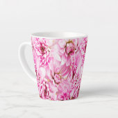 Roze Chrysanthemum Flower Latte Mok (Linkerhoek)