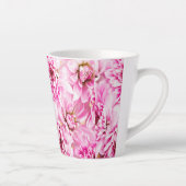 Roze Chrysanthemum Flower Latte Mok (Rechts)
