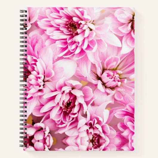Roze Chrysanthemum Flower Notitieboek (Voorkant)