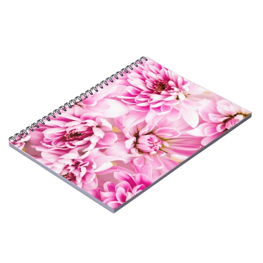 Roze Chrysanthemum Flower Notitieboek (Linkerzijde)