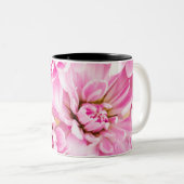 Roze Chrysanthemum Flower Tweekleurige Koffiemok (Voorkant rechts)