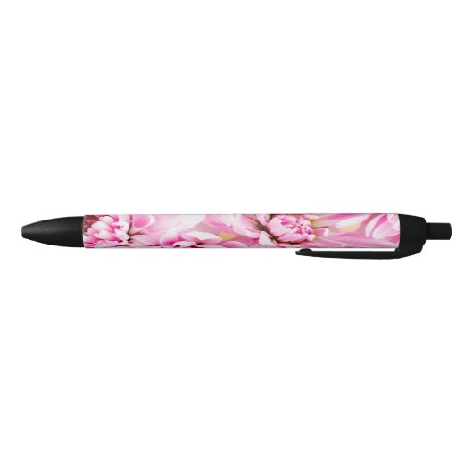 Roze Chrysanthemum Flower Zwarte Inkt Pen (Bodem)