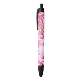 Roze Chrysanthemum Flower Zwarte Inkt Pen