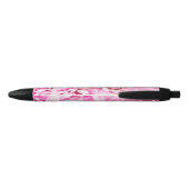 Roze Chrysanthemum Flower Zwarte Inkt Pen (Achterkant)