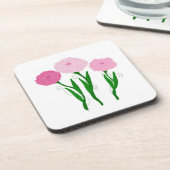 Roze Chrysanthemum Flowers Drankjes Onderzetter (Linkerzijde)