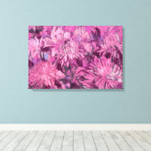 Roze Chrysanthemum Flowers Floral Pastel Painting Canvas Afdruk (Insitu (Houten vloer))
