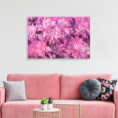 Roze Chrysanthemum Flowers Floral Pastel Painting Canvas Afdruk (Insitu (Woonkamer))