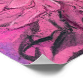 Roze Chrysanthemum Flowers Floral Pastel Painting Poster (Hoek)