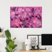 Roze Chrysanthemum Flowers Floral Pastel Painting Poster (Thuiskantoor)