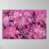 Roze Chrysanthemum Flowers Floral Pastel Painting Poster (Voorkant)
