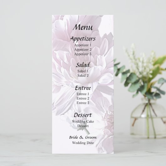 Roze Chrysanthemum Heart Menu (Staand voorkant)