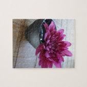 roze chrysanthemum in bevroren stijl legpuzzel (Horizontaal)