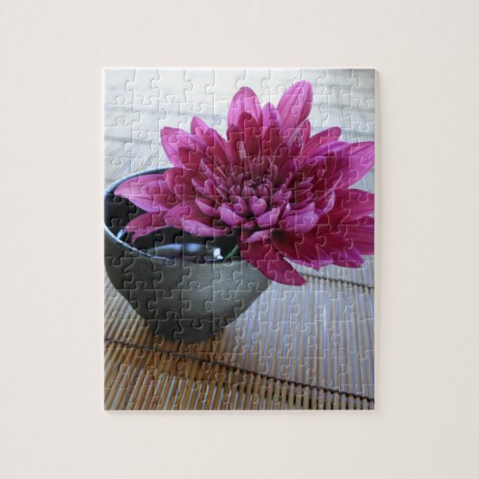 roze chrysanthemum in bevroren stijl legpuzzel (Verticaal)
