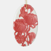 Roze Chrysanthemum Keramisch Ornament (Rechts)