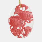 Roze Chrysanthemum Keramisch Ornament (Achterkant)