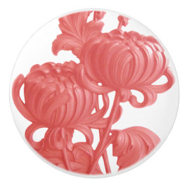 Roze Chrysanthemum Keramische Knop