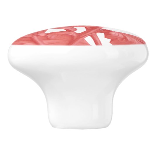 Roze Chrysanthemum Keramische Knop (Zijkant)