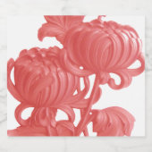 Roze Chrysanthemum Likeurfles Etiket (Enkel label)