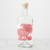 Roze Chrysanthemum Likeurfles Etiket (Voorkant)