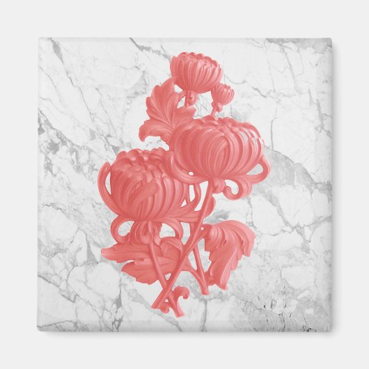 Roze Chrysanthemum Magneet (Voorkant)