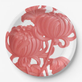 Roze Chrysanthemum Papieren Bordje