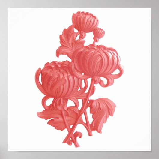 Roze Chrysanthemum Poster (Voorkant)