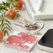 Roze Chrysanthemum Sleutelhanger (Voorkant Rechts)