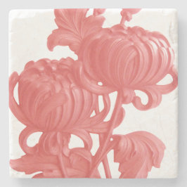 Roze Chrysanthemum Stenen Onderzetter