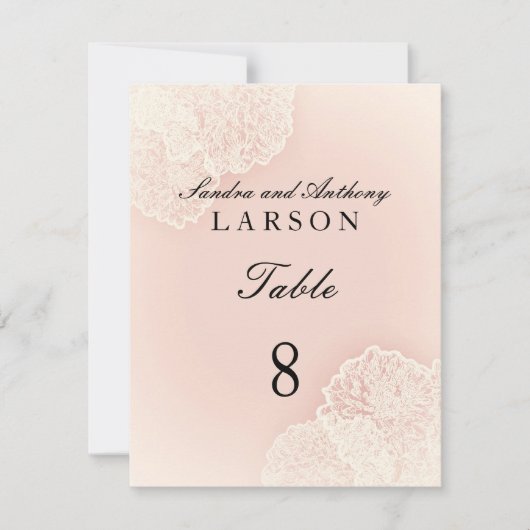 Roze Chrysanthemum Tafel Nummerkaarten Kaart (Voorkant)