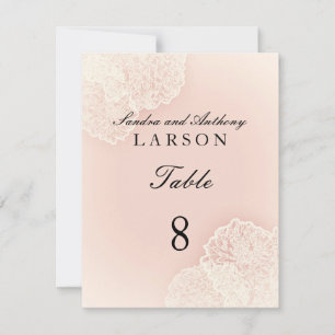 Roze Chrysanthemum Tafel Nummerkaarten Kaart