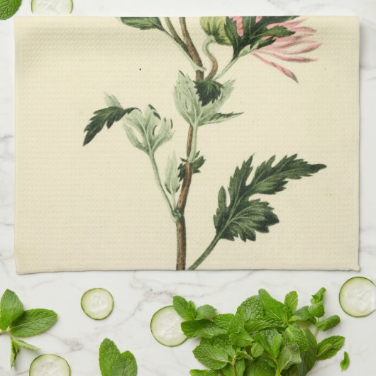  roze chrysanthemum ventilator theedoek (Gevouwen)