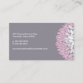 Roze Chrysanthemum Visitekaartje (Achterkant)