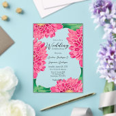 Roze Chrysanthemums Goud Geometrisch Geschilderd H Acryl Uitnodigingen (Insitu (Huwelijk))