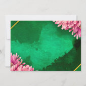 Roze Chrysanthemums Gouden repetitie Diner Kaart (Achterkant)