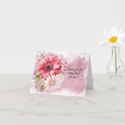 Roze Chrysthanemum Bedankt dat je er bent Kaart (Kleine Plant)