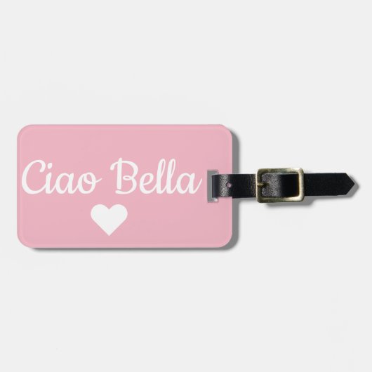Roze Ciao Bella Bagagelabel (Voorkant horizontaal)