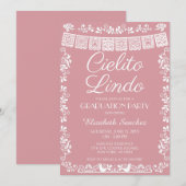 Roze Cielito Lindo Afstudeerfeest Kaart (Voorkant / Achterkant)