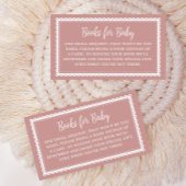 Roze Cielito Lindo Baby shower Boeken voor Baby Informatiekaartje